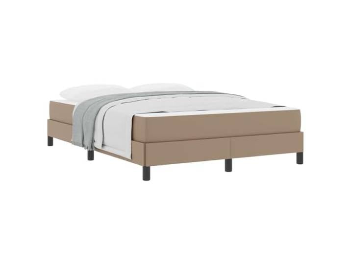 KKgypkn Komfort Bettrahmen mit Matratze Cappuccino 140x190 cm Stoff – Taschenfederkern Matratze und stabiles Bettgestell für erholsamen Schlaf