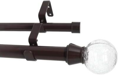 Urbanest "Crackle Glass Manhattan 1"" 3/4"" Double Drapery Curtain Window Rod"