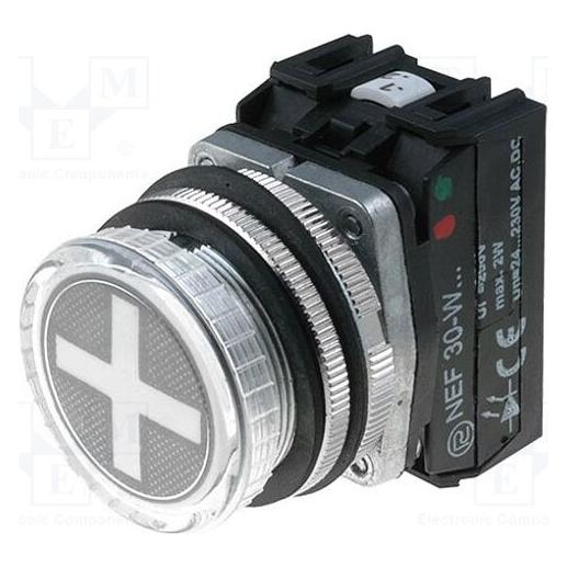 Romet LED padėties indikatorius raudonai geltonas 24-030V AC (W0-NEF30WP CZ)