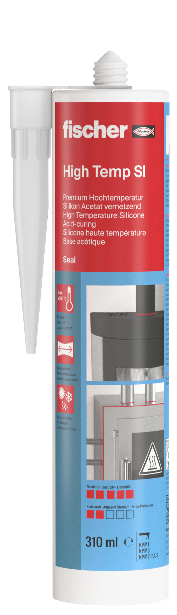 fischer Deutschland Vertriebs GmbH fischer Hochtemperatursilicon High Temp SI rot 310 ml 053125