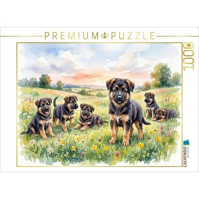 CALVENDO Puzzle Schäferhund Welpen | 1000 Teile Lege-Größe 64x48cm Foto-Puzzle für glückliche Stunden