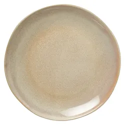 Excellent Houseware Edles Speiseteller 4er-Set Ø27,5 x 3 cm aus robustem Steinzeug, Sandfarbe, Teller, Beige