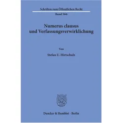 Numerus clausus und Verfassungsverwirklichung, Fachbücher von Stefan U. Hirtschulz