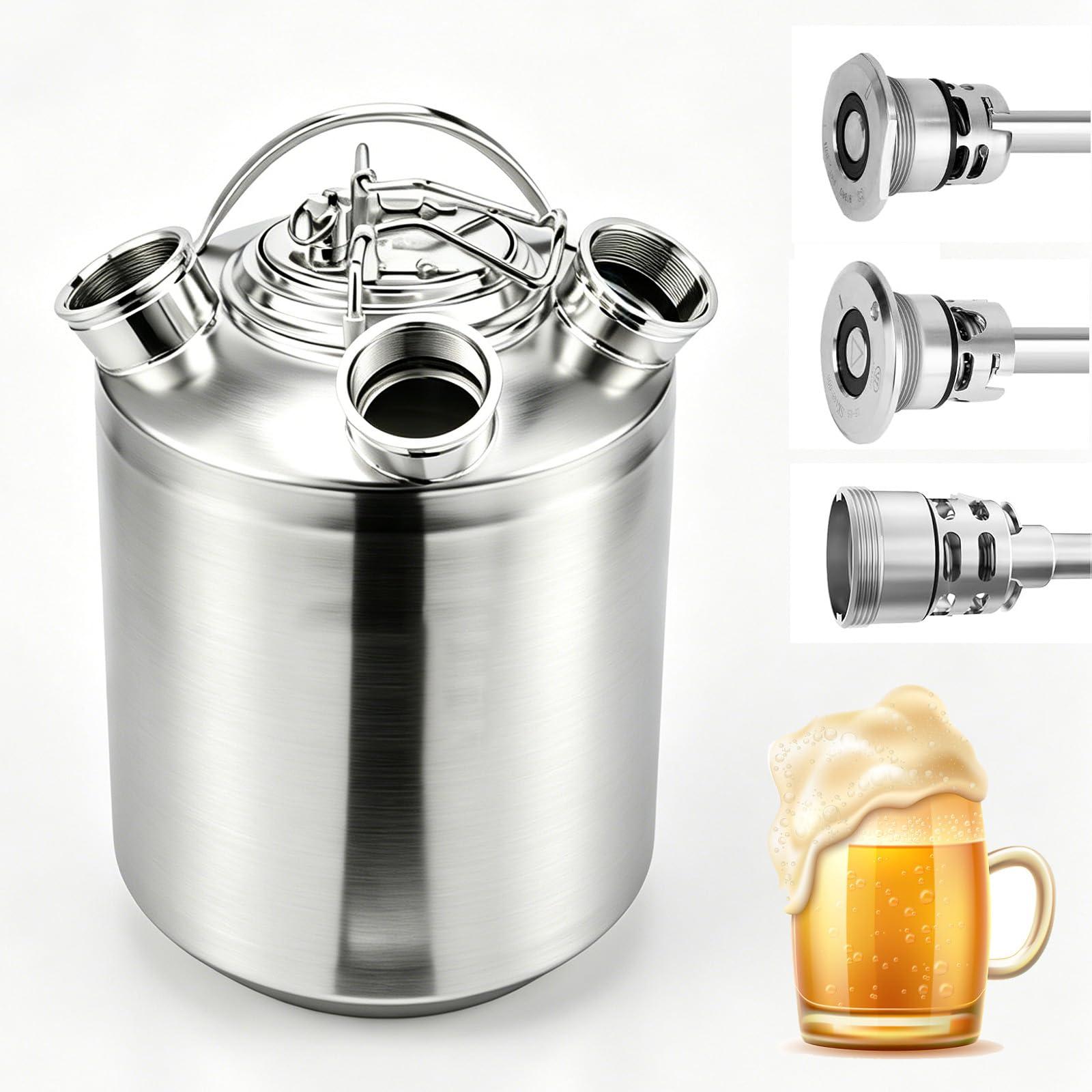Bierreinigungsfass Edelstahl 10L mit 3 Anschlüssen A, G, S