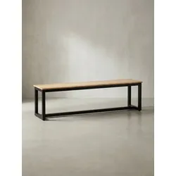 Esszimmerbank Massivholz Metall Loft-Stil ohne Lehne, Akazie 160x40x45 cm