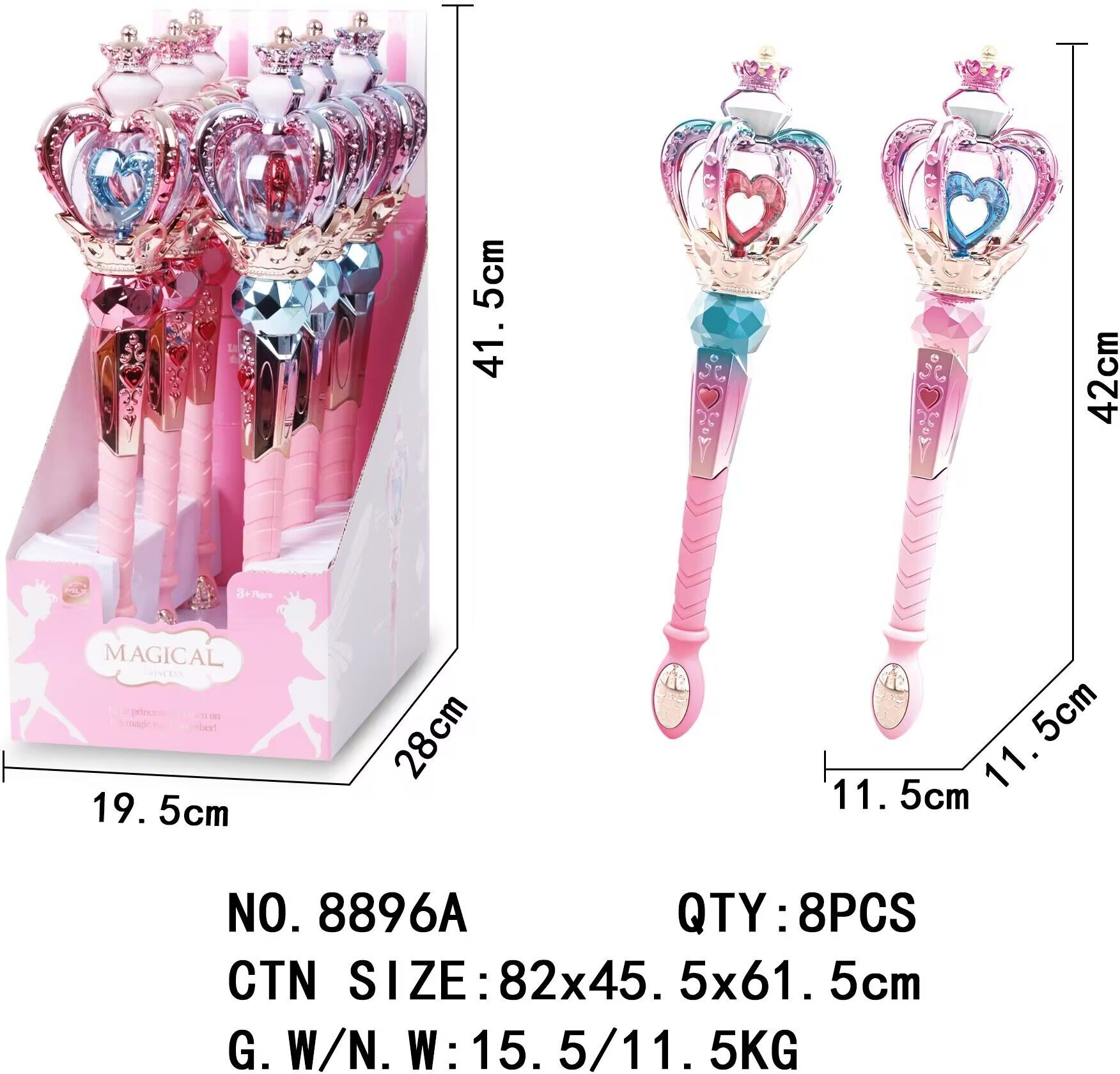 Sea&Sun - Flashing Magic Stick w. Light Music Display (8896A)