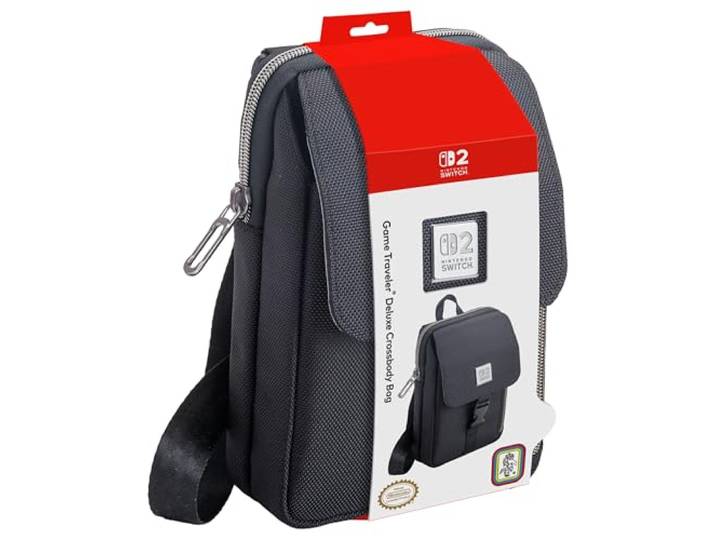 RDS Verticale schoudertas met licentie voor Nintendo Switch 2, Nintendo Switch OLED en Nintendo Switch Traveler Deluxe met capaciteit voor Nintendo System en accessoires