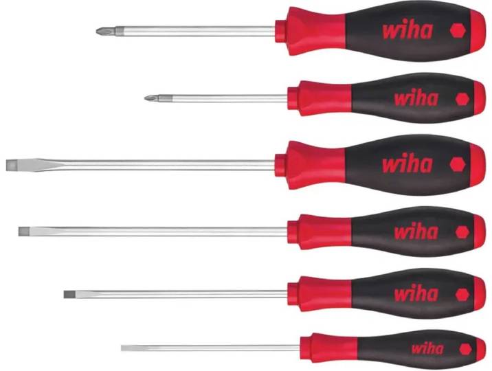 Wiha Schroevendraaierset SoftFinish sleufkop\, Pozidriv 6-delig - 07153