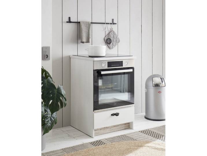 Beauty.Scouts Herdumbauschrank Kiruna Anderson white Pine Oslo Pine 62x92x60cm Herdschrank