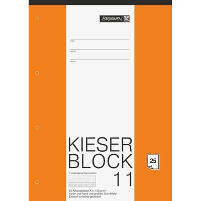 Brunnen KIESER-Block A4 Lineatur 11 kariert mit Rand, von , Brunnen