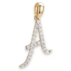 DIAMOUR Buchstaben-Anhänger mind. 19 Brillanten zus. mind. 0,10ct Gold 585