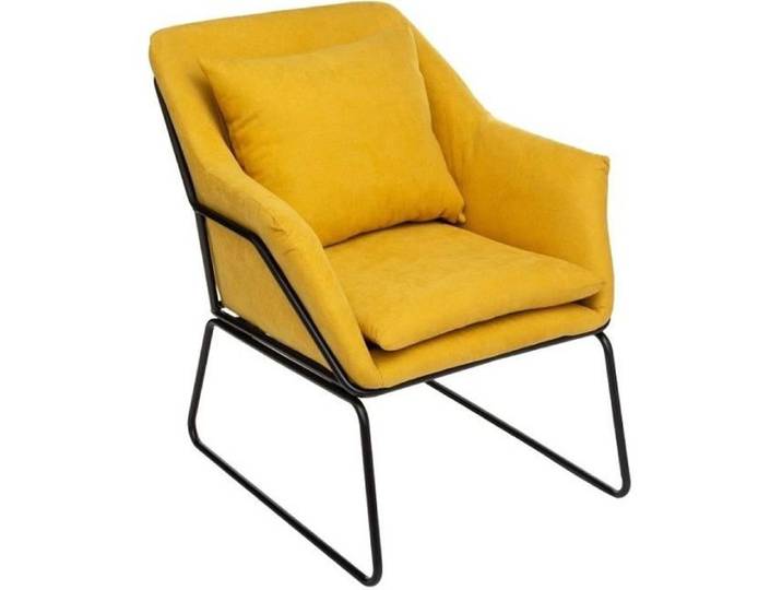 Fauteuil Contemporain - ATMOSPHERA - Chet j jaune - Tissu en polyester - Structure en métal - 1 place