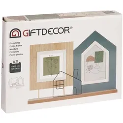Giftdecor, Bilderrahmen, Doppel-Fotorahmen-Haus (36 x 26 cm)