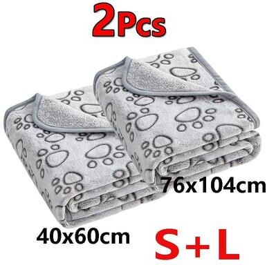 Uplifted Finds Premium Ultra Soft Fluffy Pet Blanket (2 Pack) 2 Pcs Gray S l
