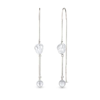 Paar Ohrhänger ELLI "Ohrringe Ohrhänger Rock Crystal Transparent 925 Sterling Silber" Gr. 68, silber, Ohrringe, Damen, 68, Silber 925 (Sterlingsilber)