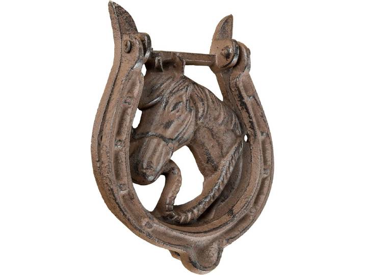 Homescapes Deurklopper paard hoefijzer bruin 558g