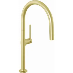 Kludi REEF Küchenarmatur 50851N075 herausziehbare Geschirrbrause, Brushed Gold