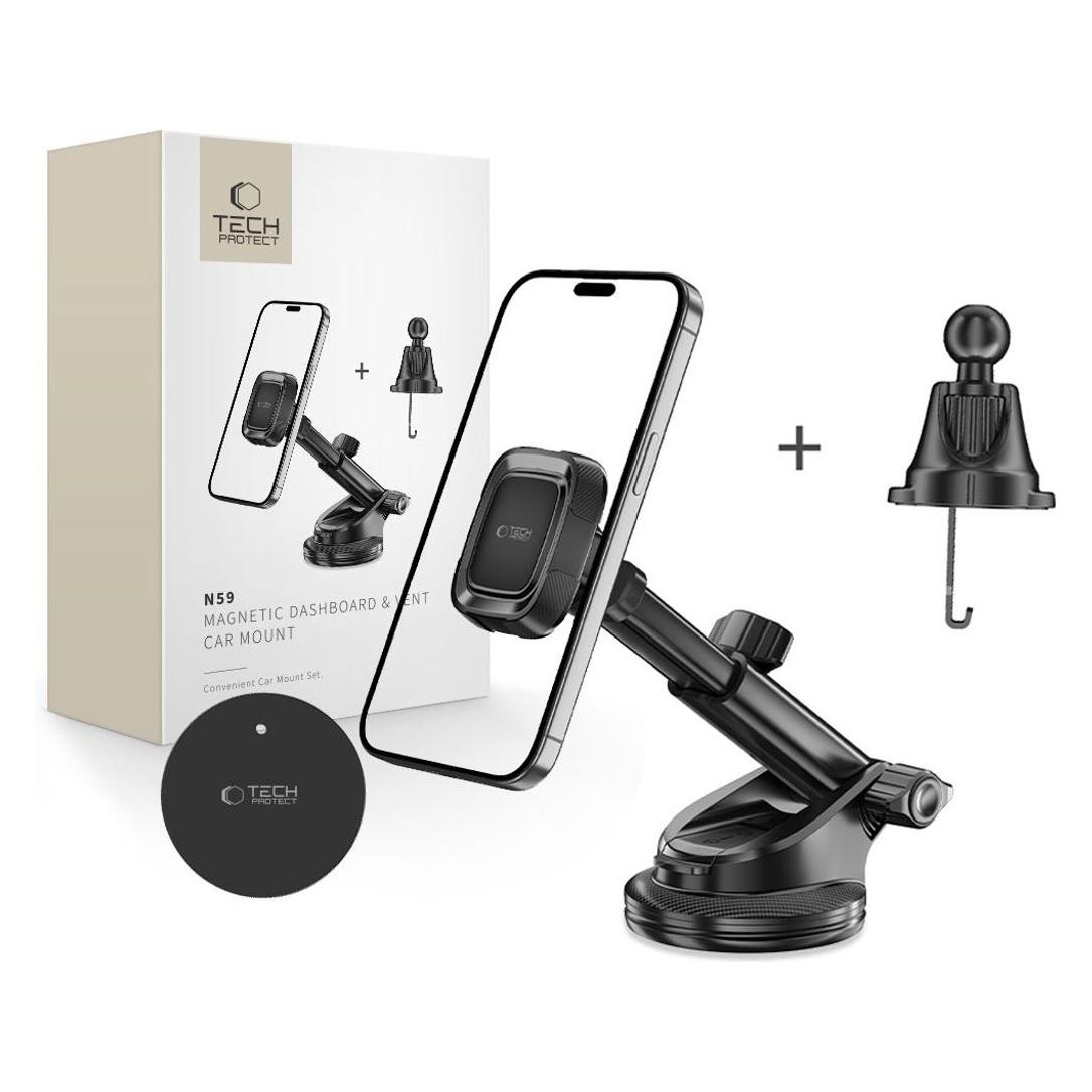 Tech-Protect N59 Magnetische Armaturenbrett- & Lüftungs-Autohalterung Schwarz (5906302360963)