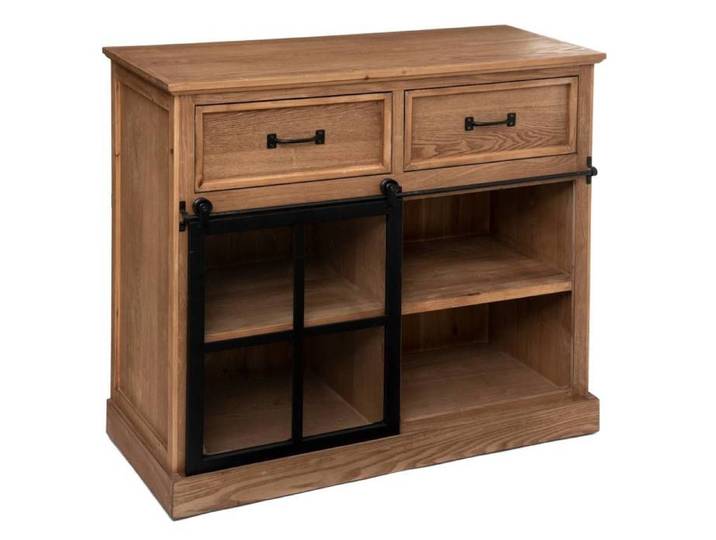 Buffet 1 porte  Danik  bois naturel 94x95cm - Atmosphera Créateur d'intérieur