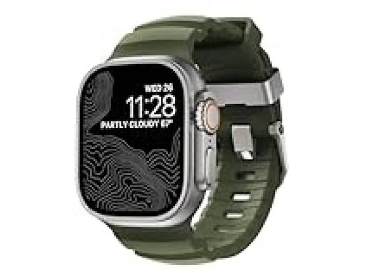 NOMAD Bracelet Sport Rocky Point Forest pour Apple Watch – Bracelet Robuste pour Apple Watch 46/49 Mm avec Finitions en Titane Naturel, Idéal pour L'Aventure ! pour Hommes Et Femmes
