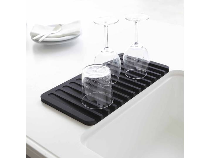 Tapis égouttoir en silicone Flow 38 x 1 x 20cm Noir/Noir