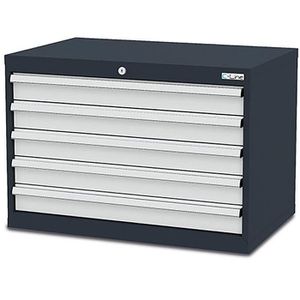 Simplaflex Schubladenschrank CL9H060500, Metall, 5 Schübe, lichtgrau, (B/H/T) 90 x 62 x 58cm
