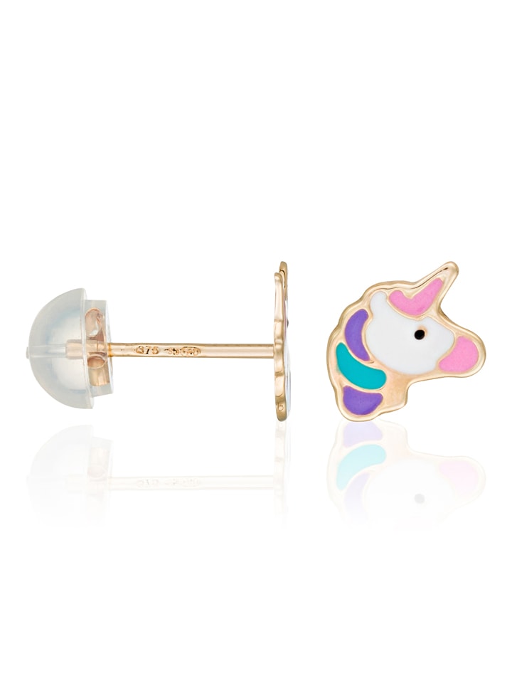 OR ÉCLAT Gold-Ohrstecker "Petites licornes" - onesize