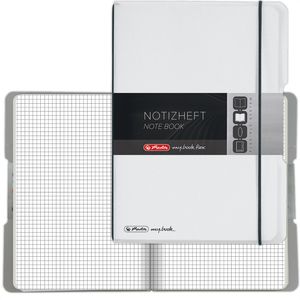 Herlitz Notizbuch 11361516 my.book flex, Kunststoff Softcover, transparent, 40 Blatt / 80 Seiten, 80 g/m², kariert, A5