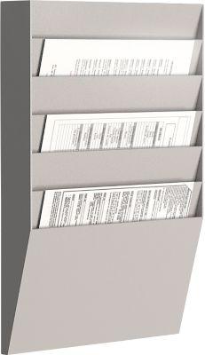 Paperflow Prospekt-Wandhalter A4 quer 6 Fächer, grau