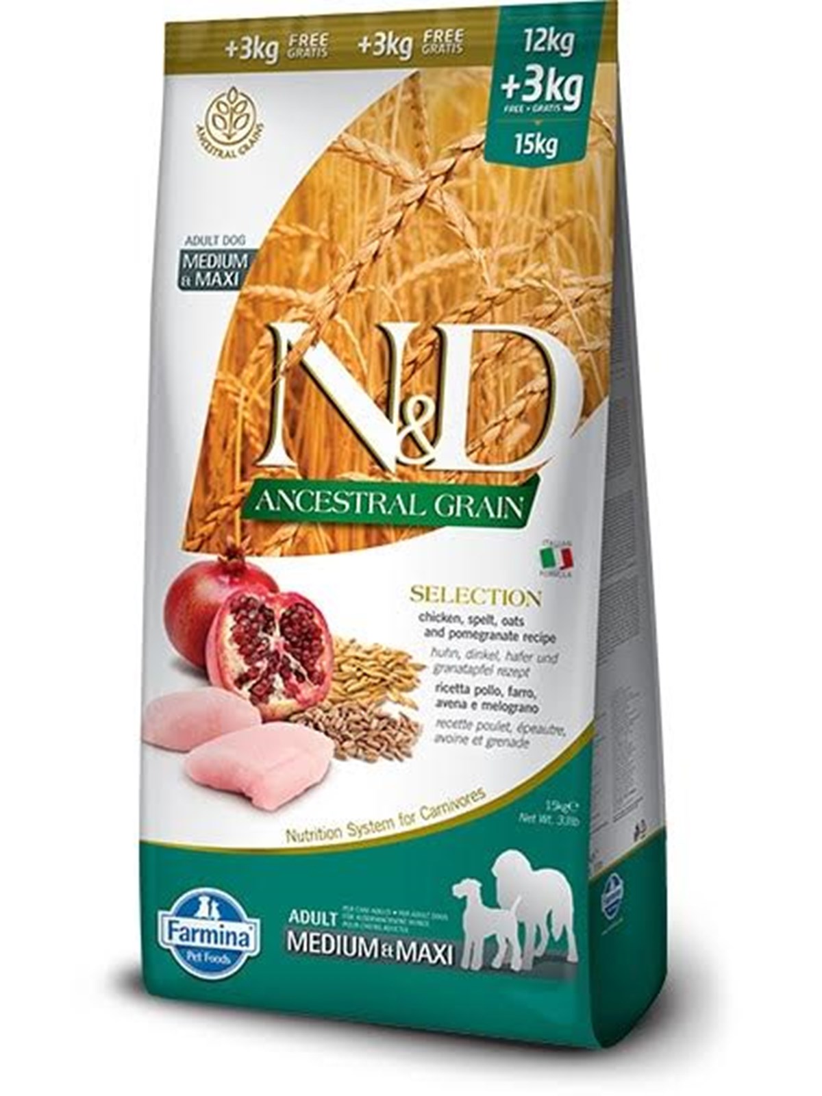 Farmina Tierfutter N&D Ancestral Grain Canine 15kg Adult Huhn