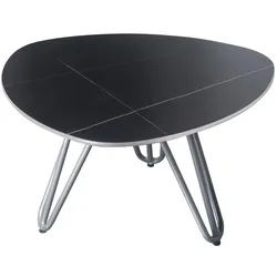 Garden Pleasure Tisch ALINA 68 x 68 x 38,5 cm, Aluminium Grau / Stein Granitschwarz
