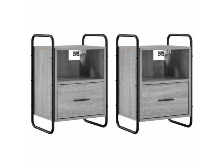 vidaXL Hängender Nachttisch 2 stk. Sonoma-Grau 40 x 30 x 60 cm Bietet viel Platz für Essentials, Schlanke, klare Linien mit minimaler Ornamentik, Spart Platz und sorgt für ein schlankes