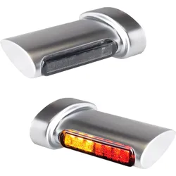 Heinz Bikes Winglets, 3in1 Rückleuchte/Blinker - Matt-Verchromt