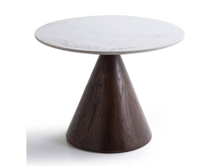 JVmoebel Esstisch Tisch Modern Weiß Braun Rund Marmor Optik Holztisch Design Luxus Neu, Made in Europa