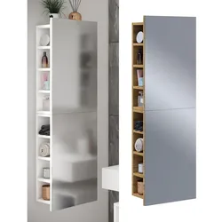 VCM Badschrank zeitlos   Maße ca. H. 118 x B. 40 x T. 15 cm   ausreichend Stauraum   Spiegelschrank - Flandu XL