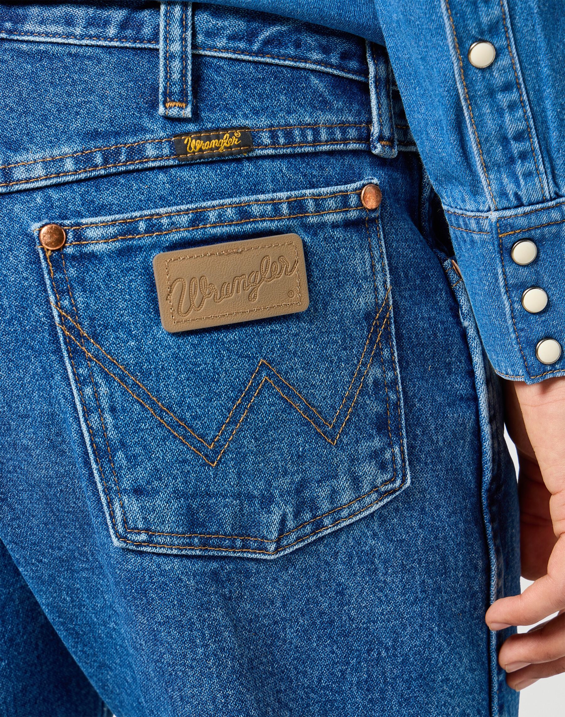 Bootcut-Jeans WRANGLER "13MWZ", Herren, Gr. 33, Länge 34, blau (stonewashed), Denim/Jeans, Obermaterial: 100% Baumwolle, bootcut fit lang, Jeans Bootcut-Jeans stonewashed 33, Länge 34