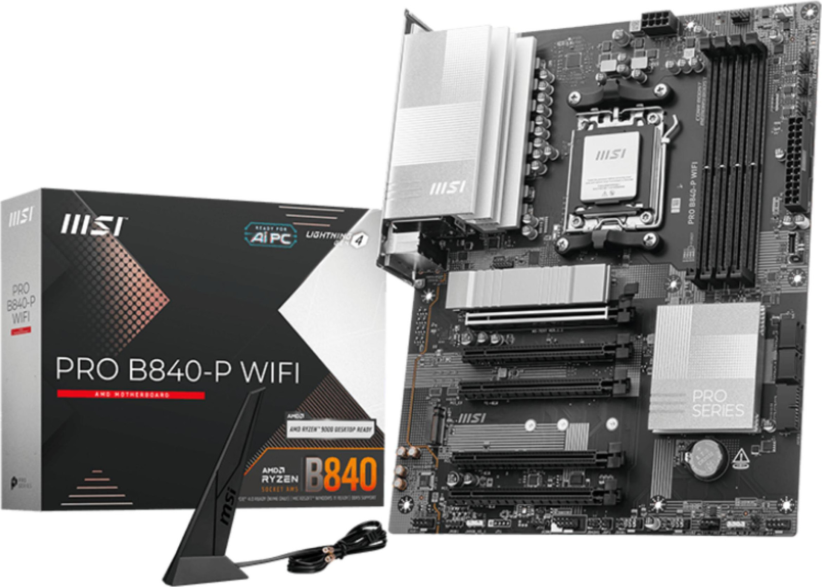MSI PRO B840-P WIFI Motherboard AM5 DDR5 Wi-Fi 7 2.5 GbE