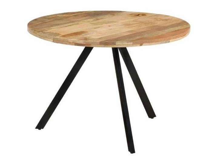 Table à Manger Ronde Fixe Salon Table à dîner 110x75 cm Bois de manguier massif