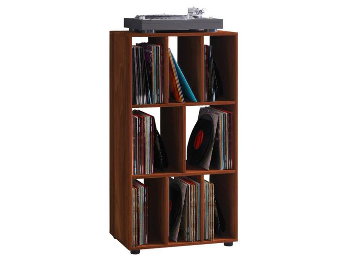 Mid.you Schallplattenregal, Nussbaumfarben, Kunststoff, Holzoptik, 2 Fächer, 60x115x36 cm, Wohnzimmer, TV Möbel, CD-Regale