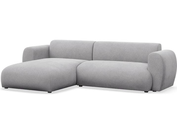 Selsey Emia – L-Form Ecksofa mit Schlaffunktion, Chenille-Stoff, links ausgerichtet, Grau