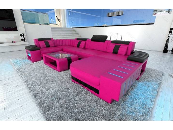 Wohnlandschaft Bellagio U-Form aus Leder