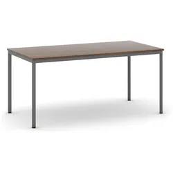 Esstisch BASIC, 160x80 cm, dunkelgraues Metallgestell, Nussbaum