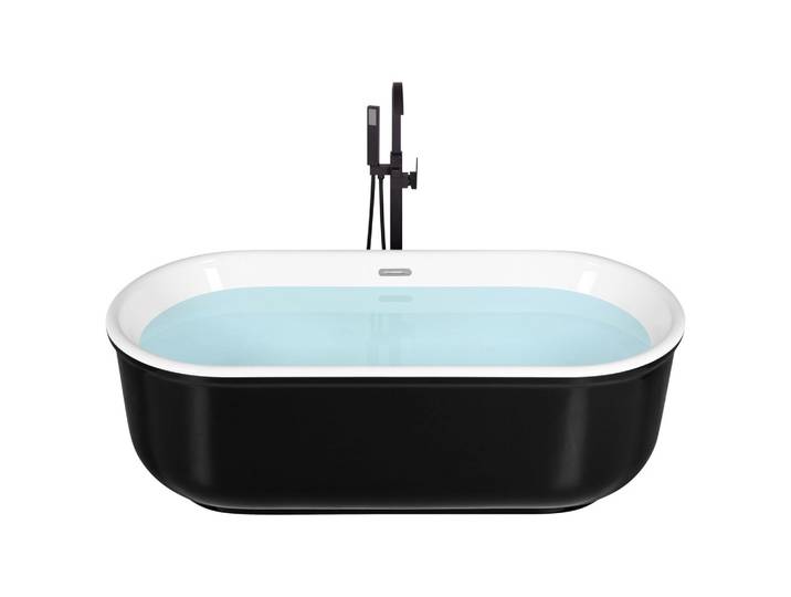 BADEWANNE FREISTEHEND 80x170x59 cm schwarz Pinel