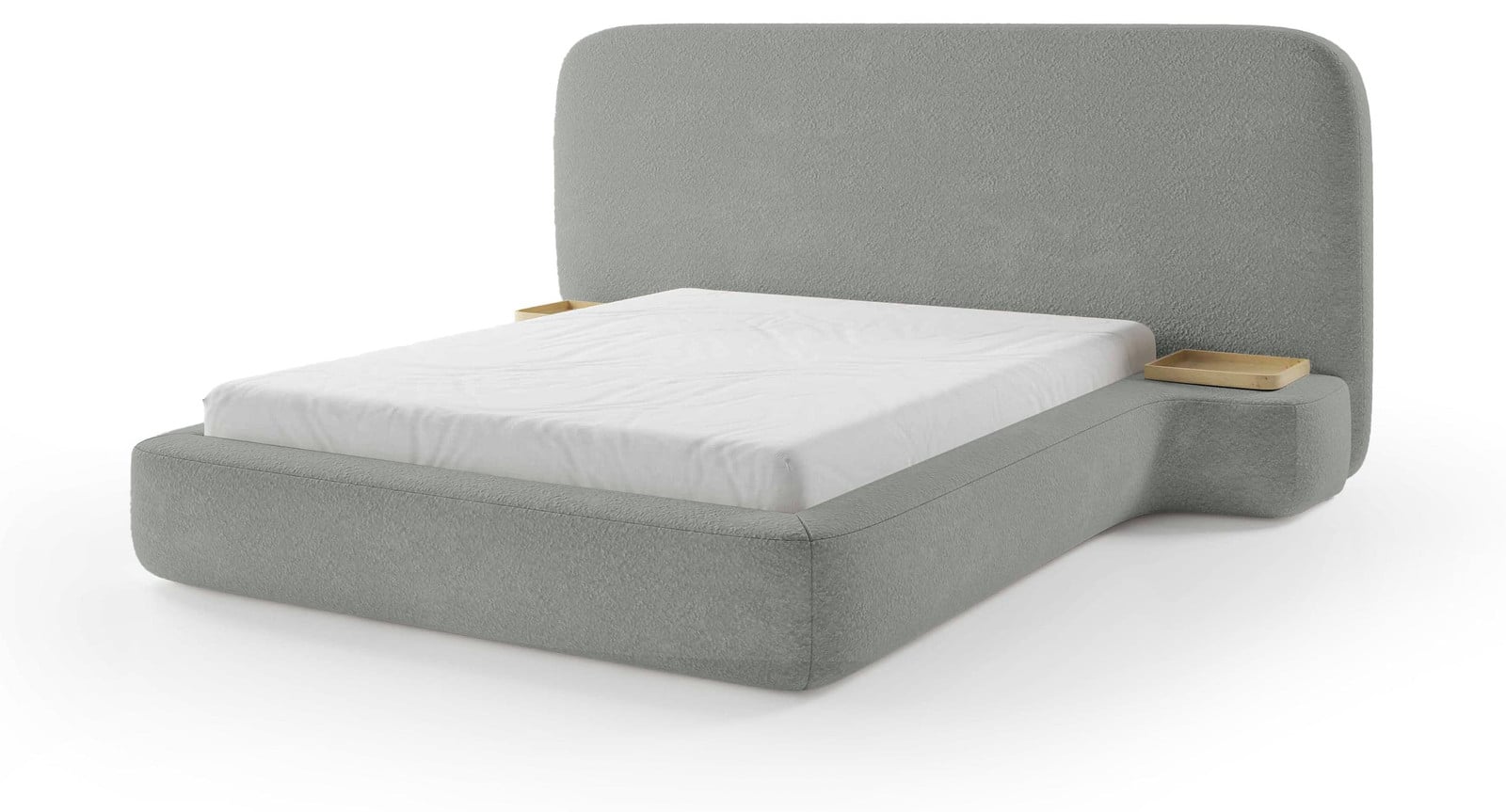 Pillovely Gestoffeerd bed Genz Staalgrijs 140 x 200 cm