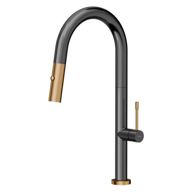 Q Company Küchenarmatur Quadron Felicity T Line SteelQ Graphitmetall mit Kupfer-Finish (84818011) (84818011)