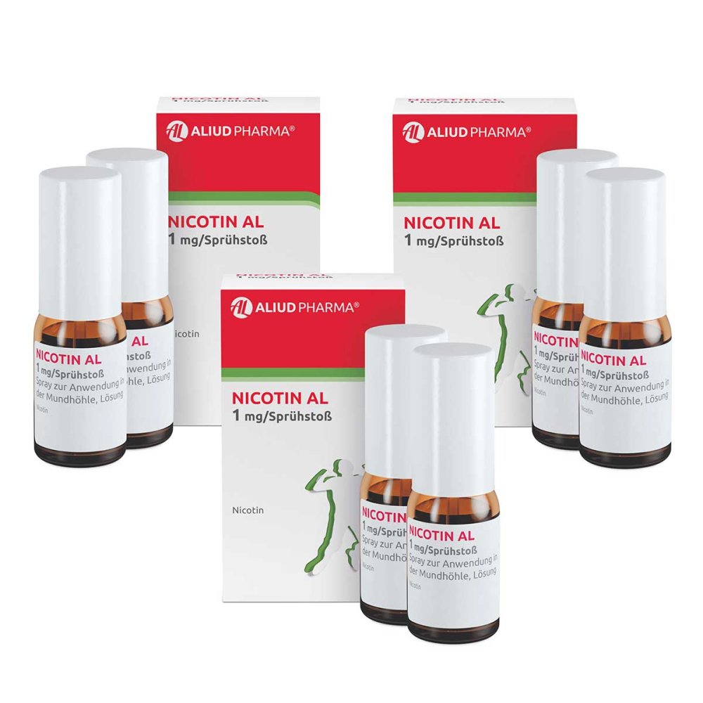 ALIUD Pharma GmbH Nicotin AL 1 mg/Sprühstoß Spray zur Anwendung in der Mundhöhle 08102659