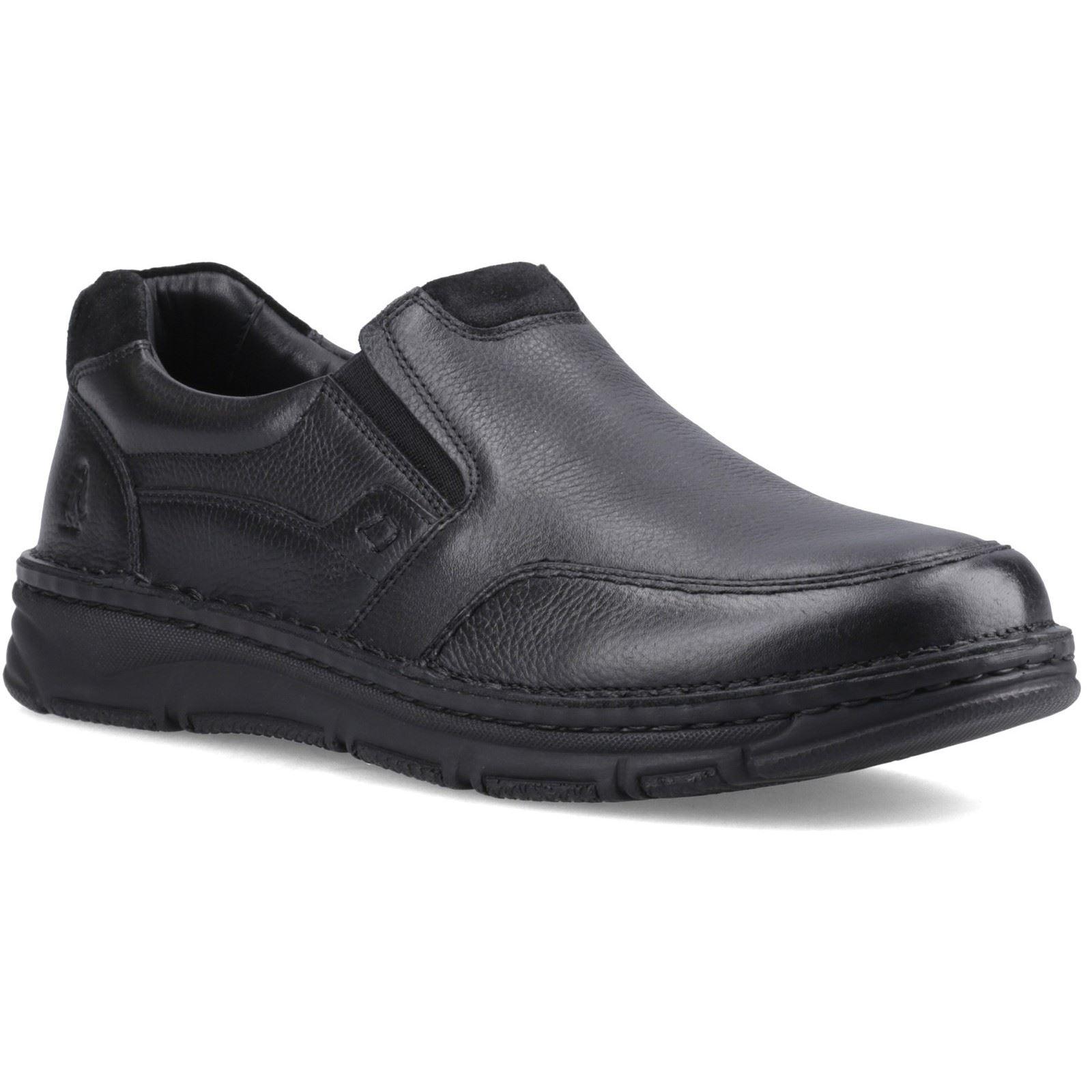Hush Puppies Franco Slip-On-Leder Herren Schwarz Slipper