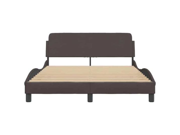 Lit 140x200cm - VIDAXL - Cadre de lit MODERNE - Dover marron foncé tissu L9015