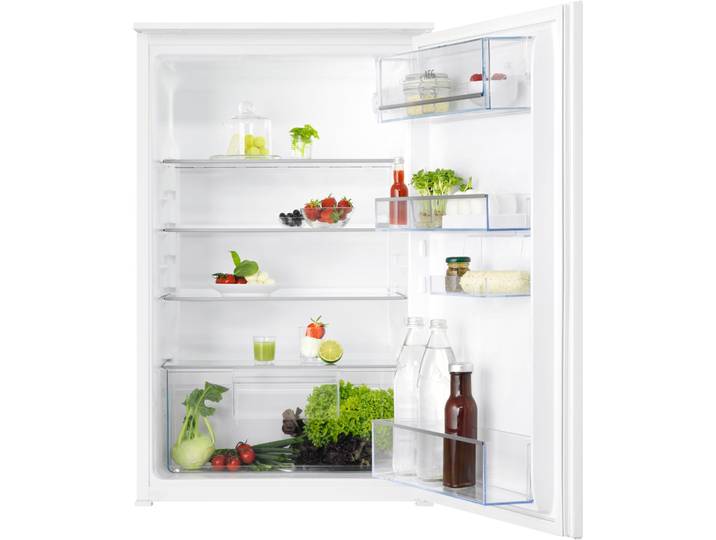 AEG Einbaukühlschrank TSK50882DS , Energieeffizienz: D, silber (weiß), Rechtsanschlag, wechselbar, Kühlschränke, 88cm kompakt: cleverer Stauraum mit flexiblen Glasablagen für Getränke, Einbaukühlschrank