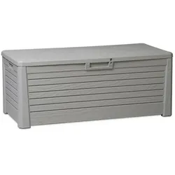 Gartenbox Harz 550 Liter GRAU Holzoptik FLORIDA 147 x 72 x 60 cm Hohe UV-Beständigkeit TOOMAX